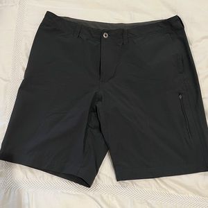 Men’s Patagonia shorts, black, dri fit shorts.